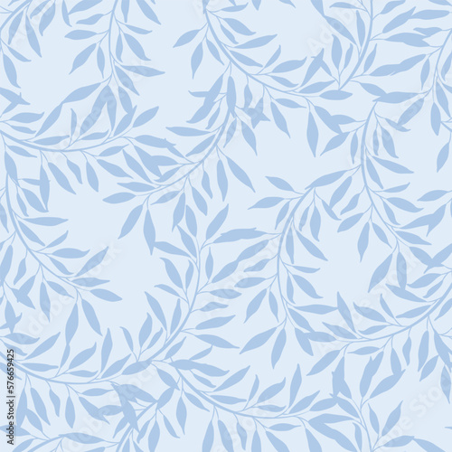 Modern summer tropical leaves seamless pattern design. Vector hand-drawn leaves seamless pattern. Abstract trendy floral background. Pattern for wrapping paper or fabric.