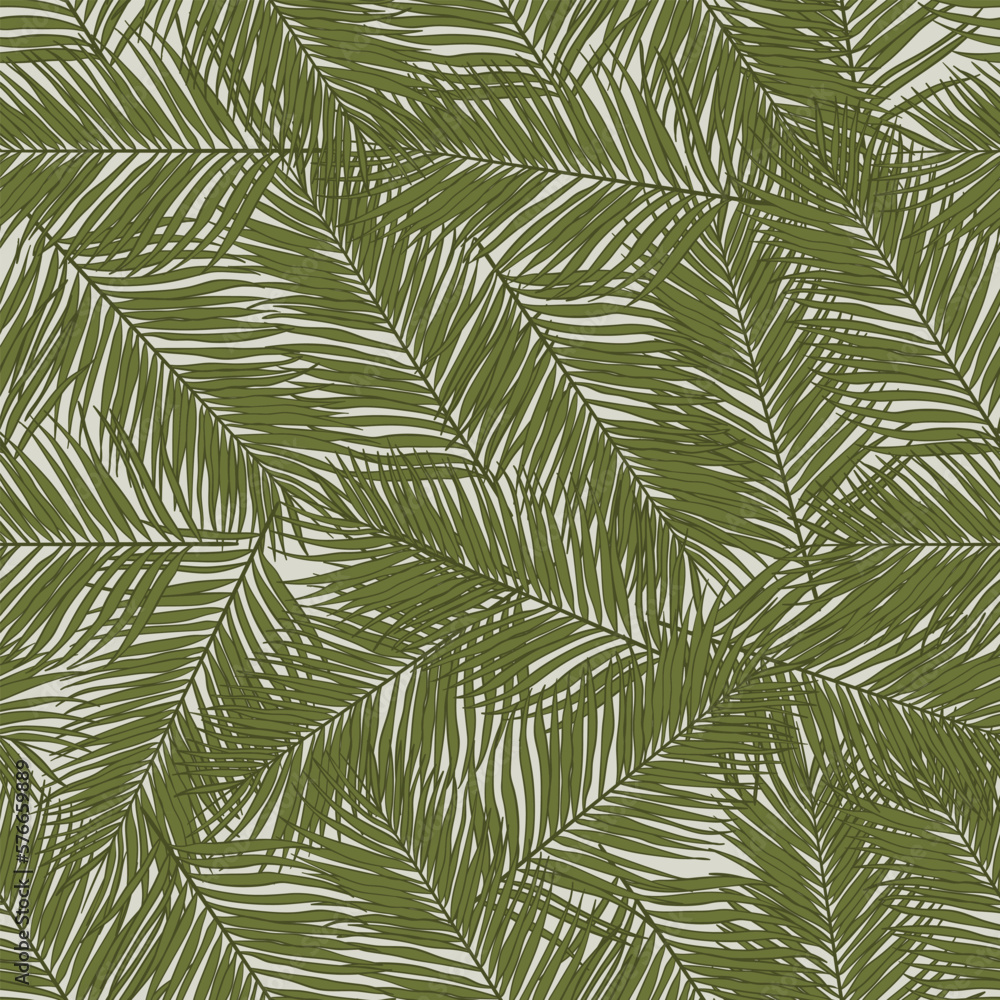 Palm leaves seamless pattern design. Tropical leaves branch  summer pattern design. Tropical floral pattern background. Trendy Brazilian illustration. 