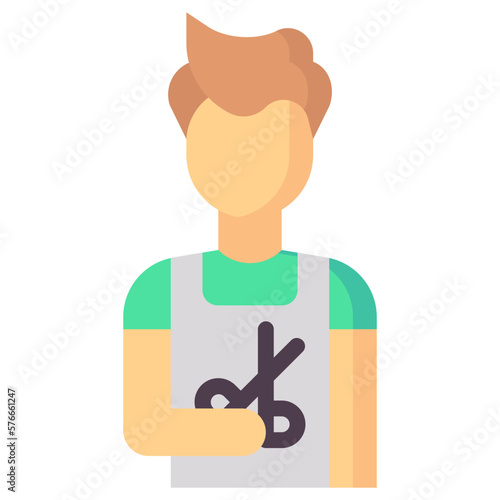 barber avatar flat icon