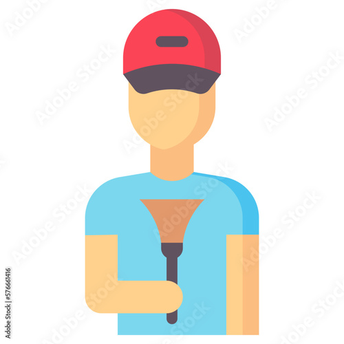 janitor avatar flat icon