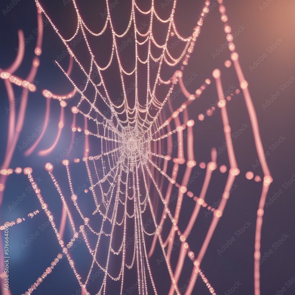 spider on web - scary halloween - Generative AI spider on web - scary halloween - Generative AI