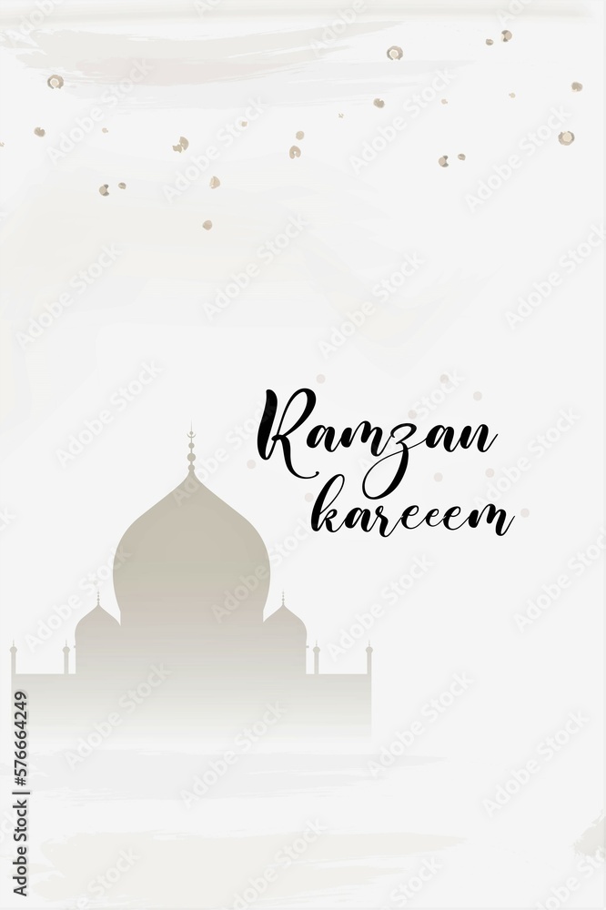 Ramadan Kareem with a serene mosque banner Ramadan Kareem with a serene mosque banner