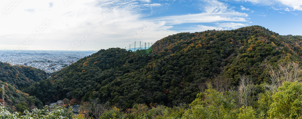 日本　大阪府箕面市の箕面公園にある望海丘展望台からの風景