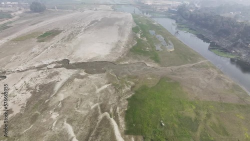 Aerial view of Tora Bridge in Manikganj, Bangladesh. photo