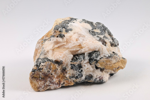 Cerussite, known also as lead carbonate or white lead (PbCO3), an important ore of lead photo