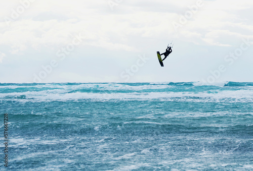 Kite surfing on the rough sea of ​​Torre Ovo in Puglia 4