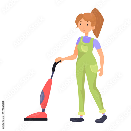 Wireless vacuum cleaning flat icon. Colored vector element from cleaning lady collection. Creative Wireless vacuum cleaning icon for web design, templates and infographics.