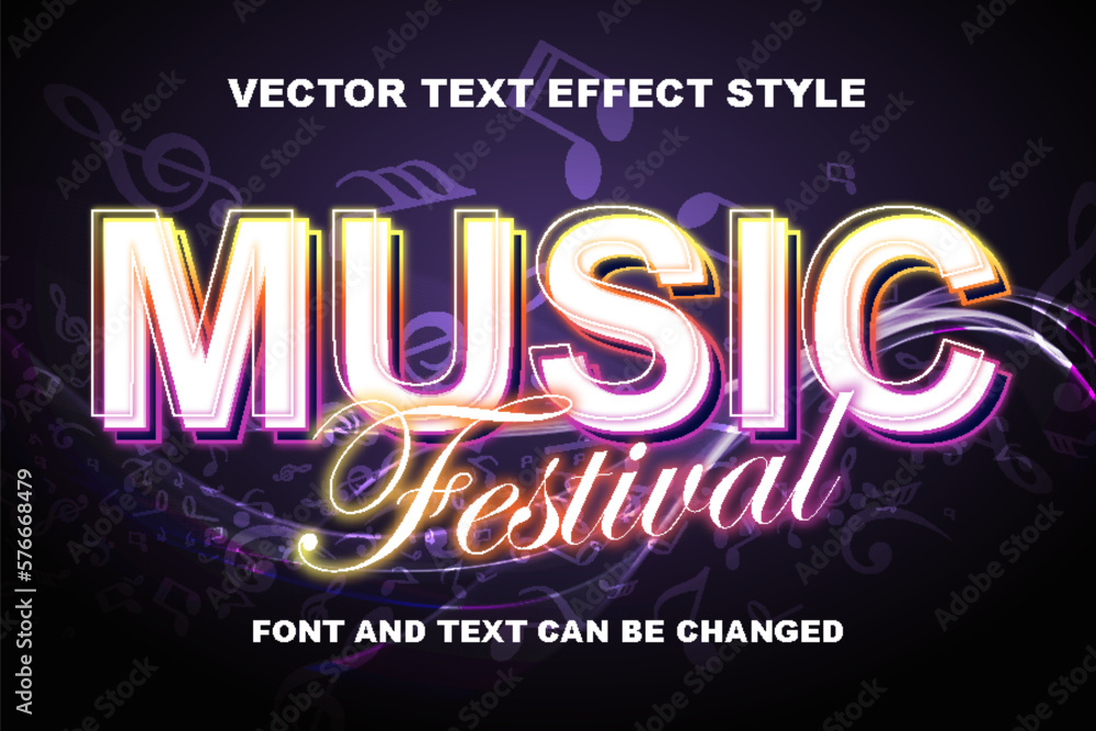 music festival disco party typography 3d editable text effect font style template background wallpaper design poster banner