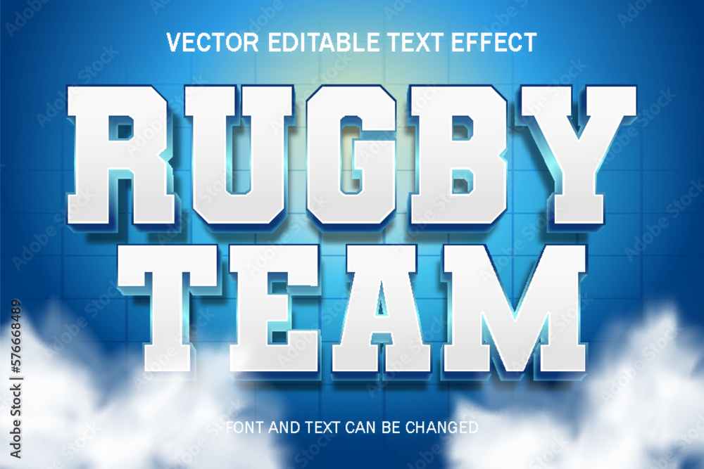 rugby football typography lettering 3d editable text effect font style template background wallpaper design poster banner