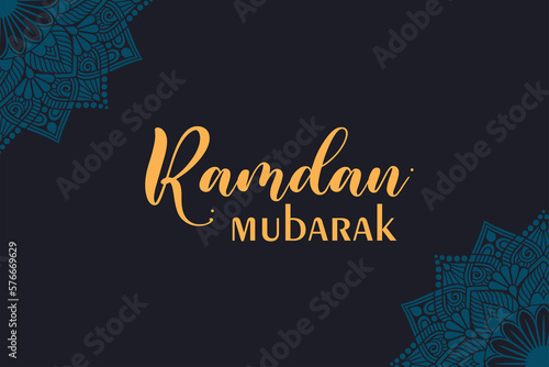 Ramadan Kareem turquoise Banner vector illustration