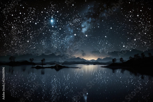 Cloudless night sky filled with stars