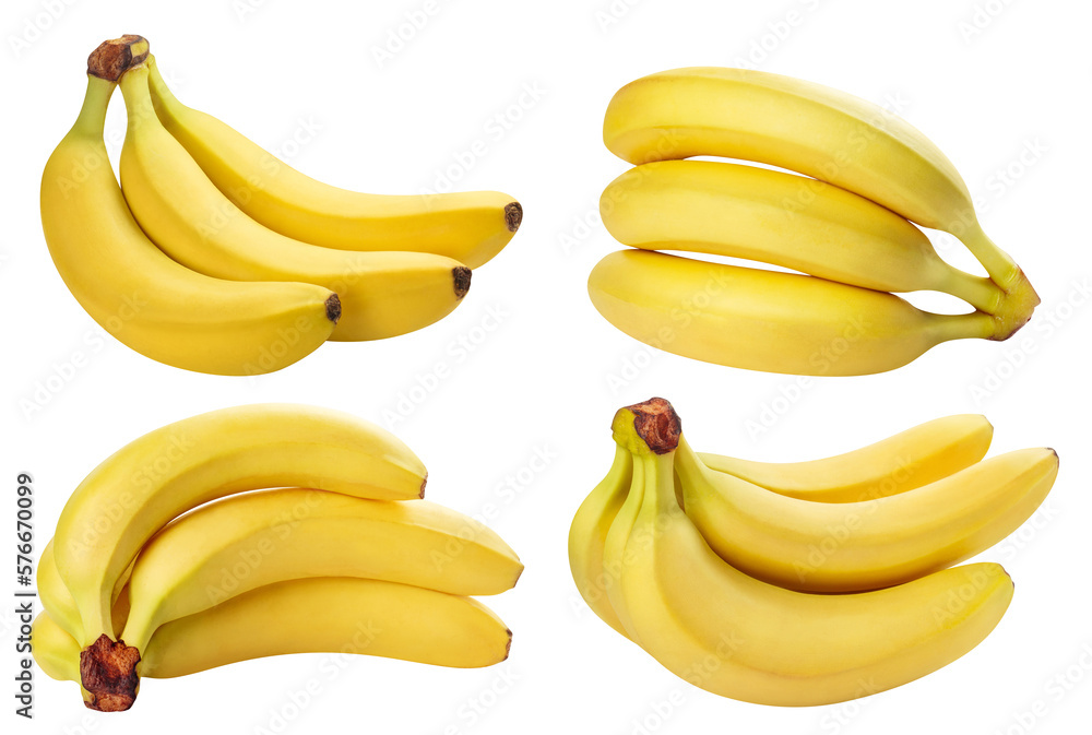 Set of delicious bananas cut out Set of delicious bananas cut out