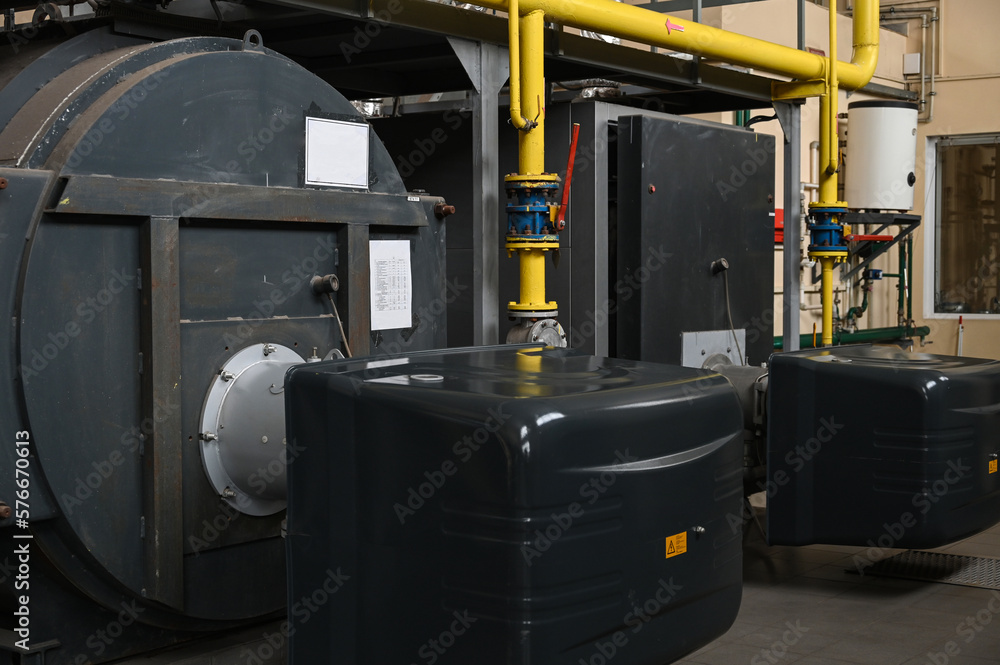 Gas boiler room, industrial scale