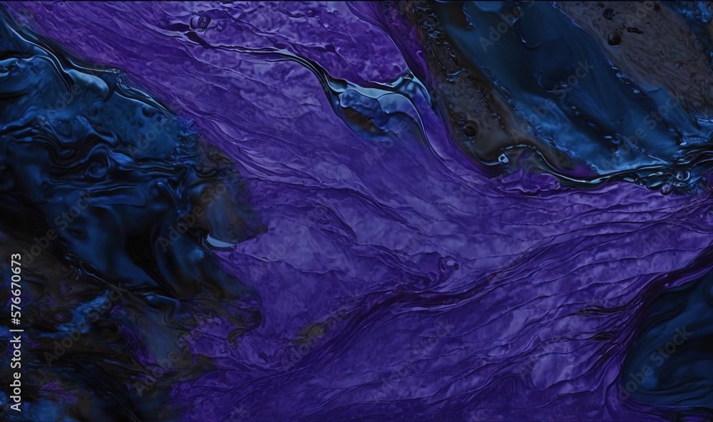  a purple and black abstract painting with a black border around it.  generative ai