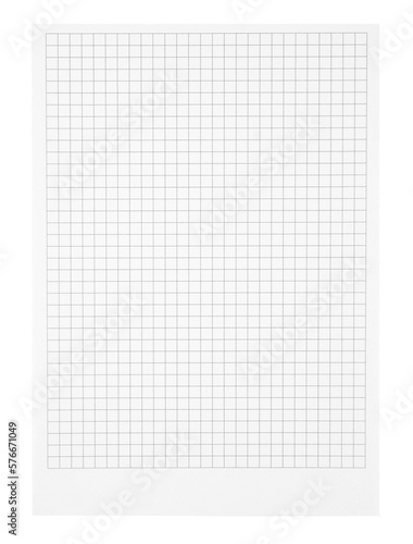 A white, rectangular checkered notebook with space for a logotype at the bottom of the page.