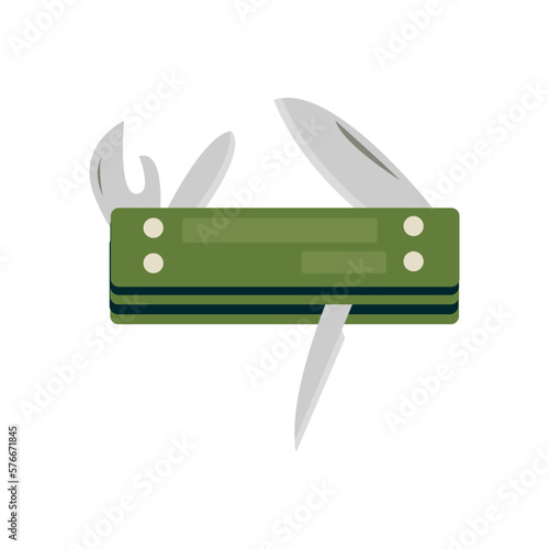 Jackknife flat icon. Colored vector element from camping collection. Creative Jackknife icon for web design, templates and infographics.