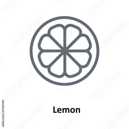 Lemon Vector outline Icons. Simple stock illustration stock