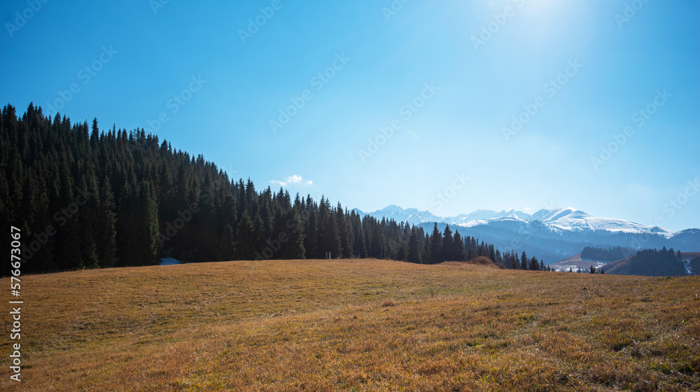 Autumn scenic landscape of Jiang Brake in Qitai County, Xinjiang Uygur Autonomous Region, China. Beautiful non-tourist routes. Exploring new places. Autumn scenic landscape of Jiang Brake in Qitai County, Xinjiang Uygur Autonomous Region, China. Beautiful non-tourist routes. Exploring new places.