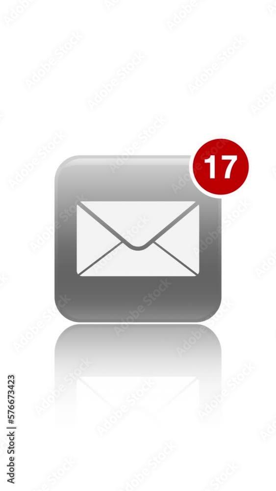 Vertical video animation of news app icon with notifications on white background. Motion background. Vertical video animation of news app icon with notifications on white background. Motion background.