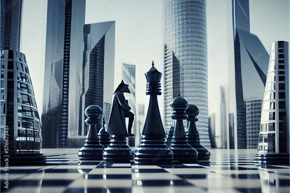 Skyscrapers surround chess pieces, born from Generative AIs brilliance  Vertical Mobile Wallpaper AI Generated 29296411 Stock Photo at Vecteezy