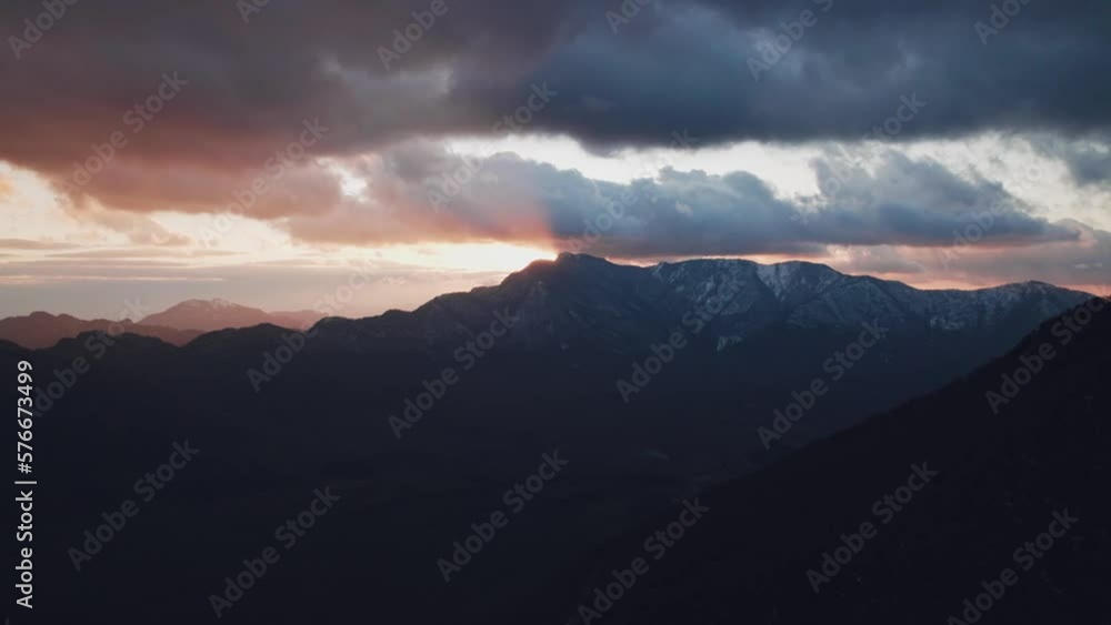 Aerial view of Mount Terminio peak with snow in winter, Irpinia, Campania, Avellino, Italy. Aerial view of Mount Terminio peak with snow in winter, Irpinia, Campania, Avellino, Italy.