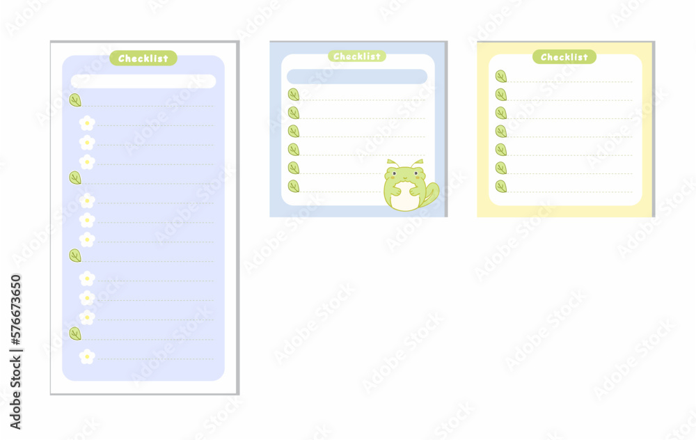cute notepad vector design template. Cute pastel memo pad, notetaking layout. notepad design