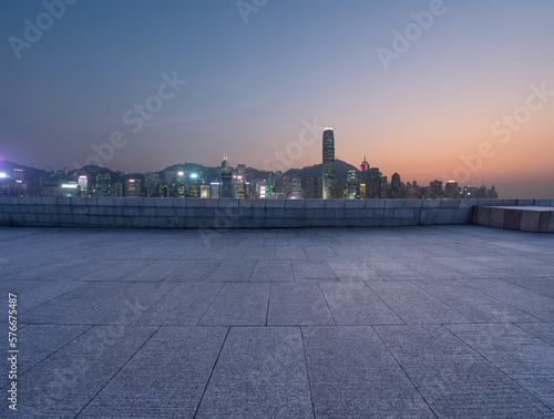 city skyline in hong kong china