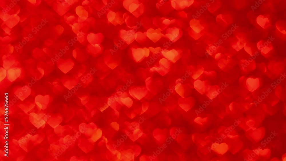 shimmering luxurious bokeh in the form of red hearts shimmering luxurious bokeh in the form of red hearts