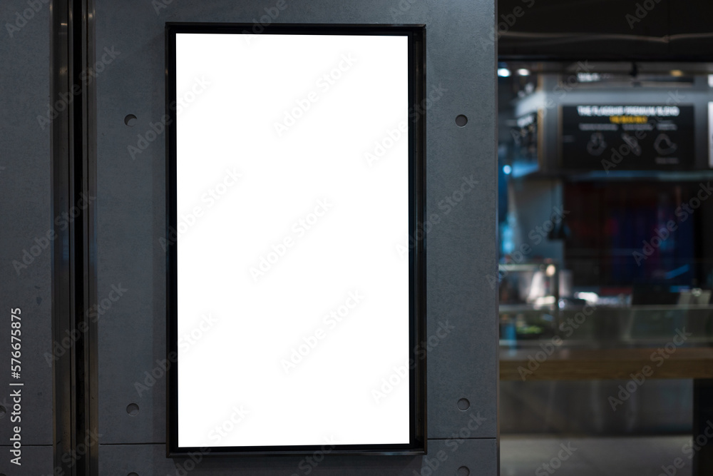 blank poster in shopping mall