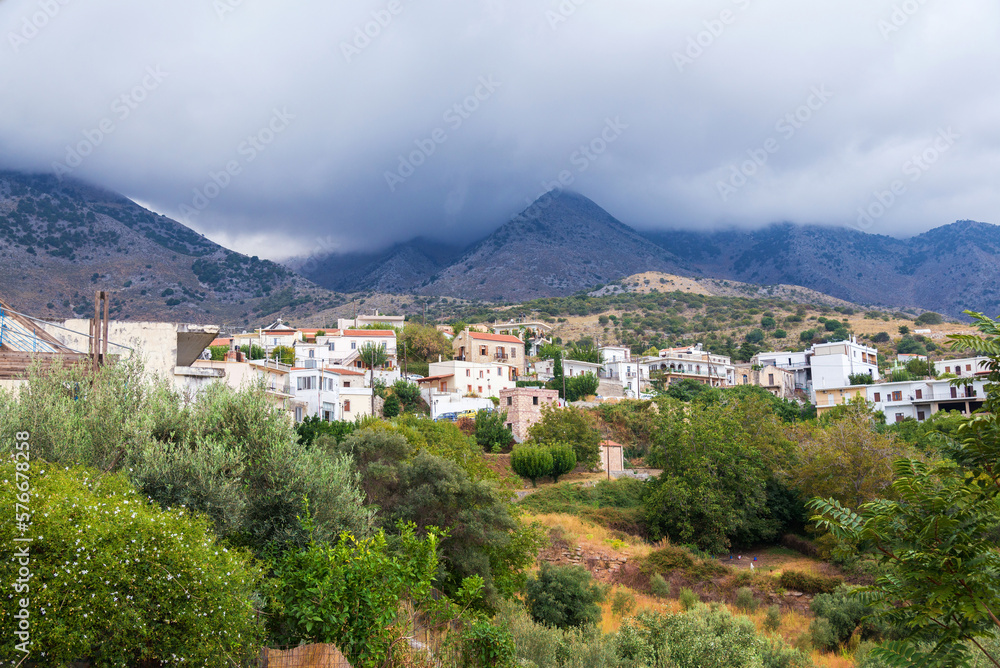 village in the mountains of the island of Crete, Greece