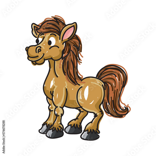 horse cartoon isolated on white vector illustration