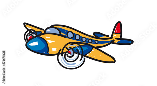 cartoon vector illustration of an airplane