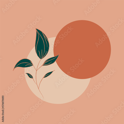 Sketch branch of leaves by hand on an isolated background
