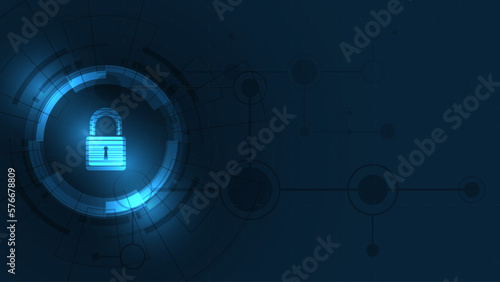 Padlock Security cyber digital concept Abstract technology background protect system innovation vector illustration