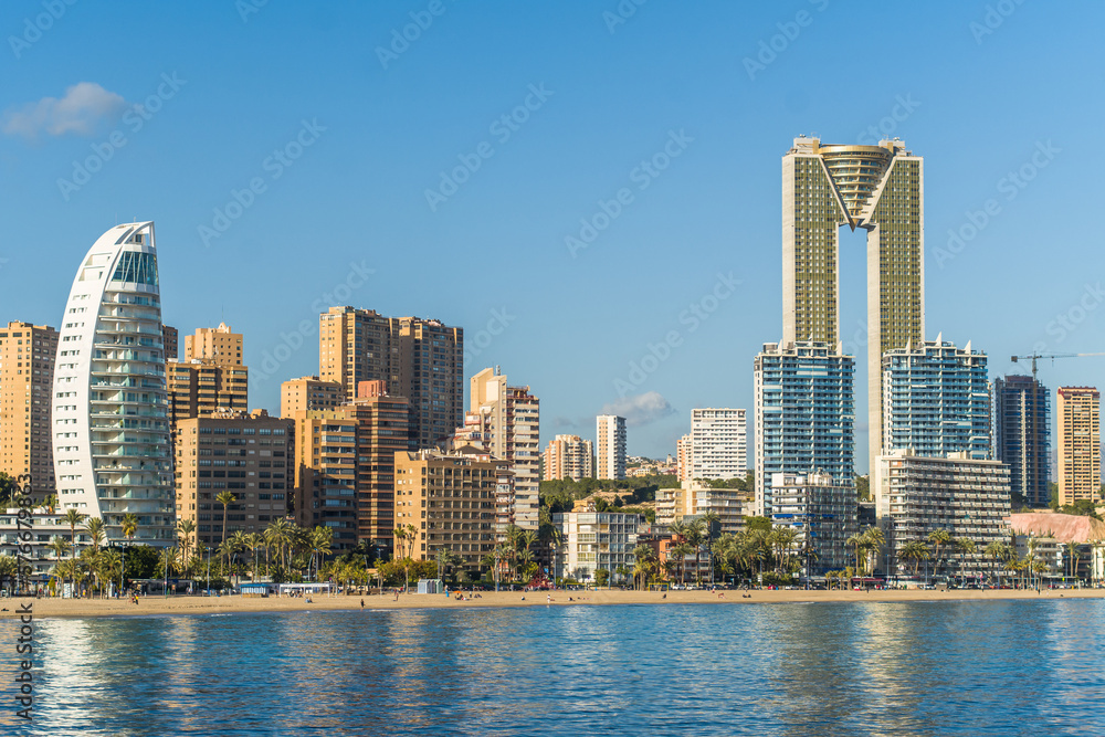 Fototapeta premium high modern buildings apartment buildings and hotels on the Ponent beach
