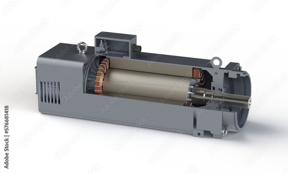 Spindle drive motor section view Spindle drive motor section view