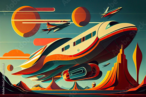 1960s-1970s Retro Style Space Illustrations. Psychedelic Style.