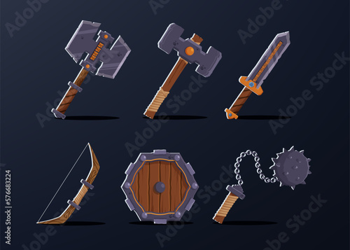 Set of 6 asset item for warrior  character.