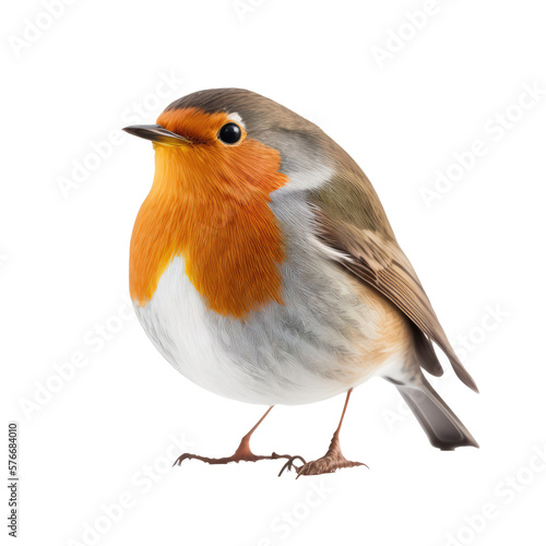 Fotografiet robin isolated on transparent background , ai generated