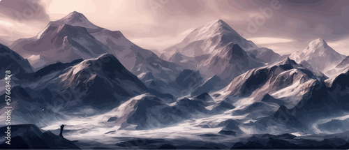 Tableau sur toile Fantasy epic magic mountain landscape