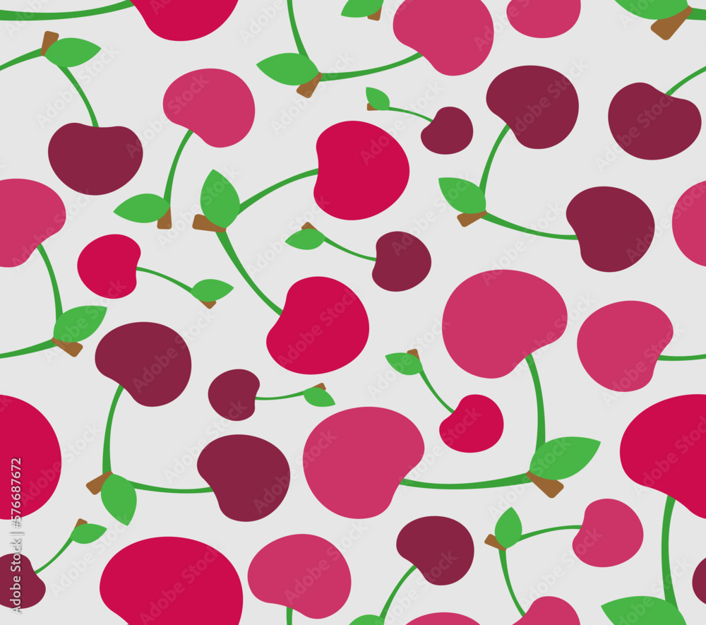 Cherry pattern seamless. Cherries background. Ornament of kids fabric Cherry pattern seamless. Cherries background. Ornament of kids fabric