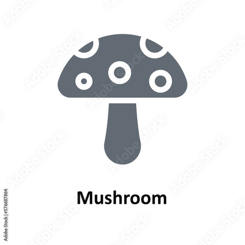 Mushroom Vector   Solid Icons. Simple stock illustration stock