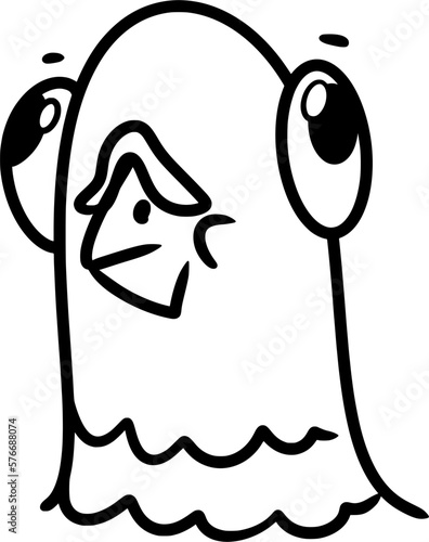 Vector drawing of a pigeon. Silhouette, contour, black and white, cartoon style, doodle, flat. Birds, dove, city, animal, cute, silly, happy, funny, nice.