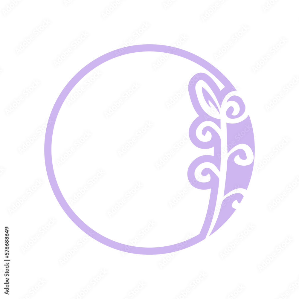 pastel floral circle frame
