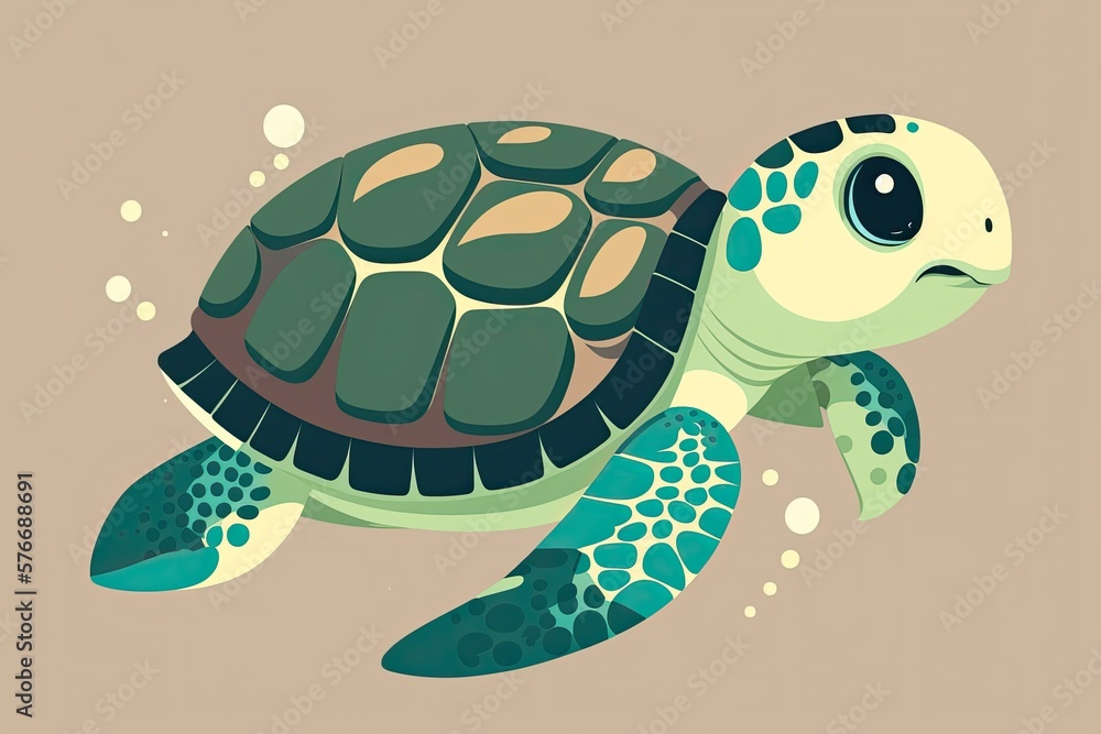 Fototapeta premium This Hawaiian sea turtle pattern has a lot of potential applications. Get some files and put together some weekend activities. Generative AI