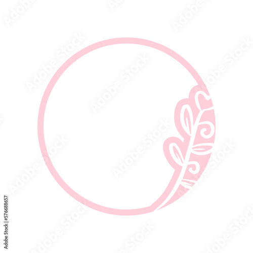 pastel floral circle frame
