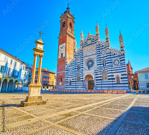 Piazza Duomo with Monza Cathedral, Monza, Italy