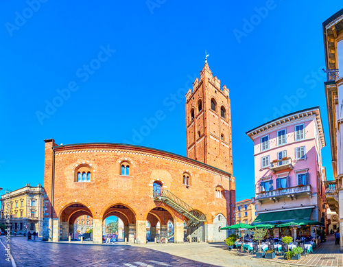 Medieval Palazzo dell'Arengario, the former townhall, located on Piazza Roma in Monza, Italy photo