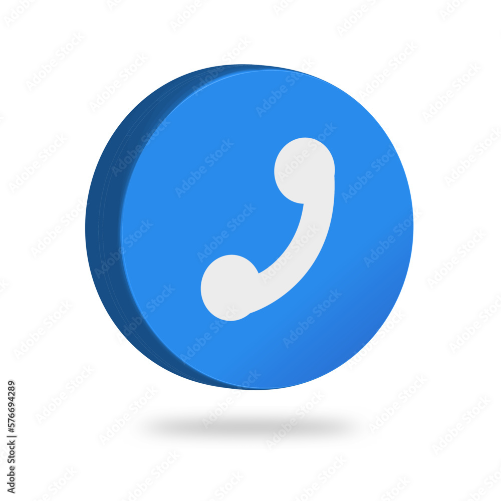 Phone icon 3D realistic Phone icon 3D realistic