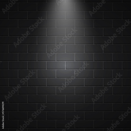 Brick wall background with white light